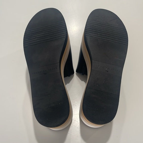 Veronica Beard Eunise Leather Wedge Platform Sandals Black Size 7 - Picture 14 of 15